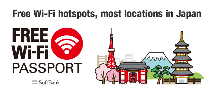 FREE Wi-Fi PASSPORT SoftBank Free Wi-Fi hotspots,most locations in Japan