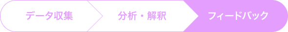 データ収集>分析・解釈>フィードバック