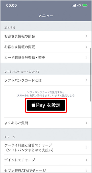 下にスクロールし、「Payを設定」を選択します。
