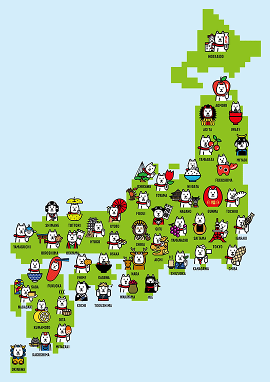 各都道府県「ご当地お父さん」イラストイメージ
