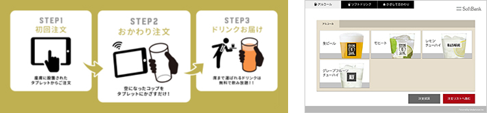 かざすだけ！ のドリンクオーダーサービス