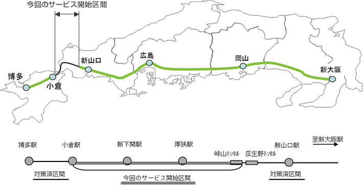 今回のサービス開始区間