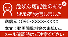 迷惑メール受信時の警告表示イメージ