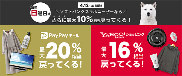 ソフトバンクスマホユーザーなら毎週日曜日はさらに最大10%相当戻ってくる!