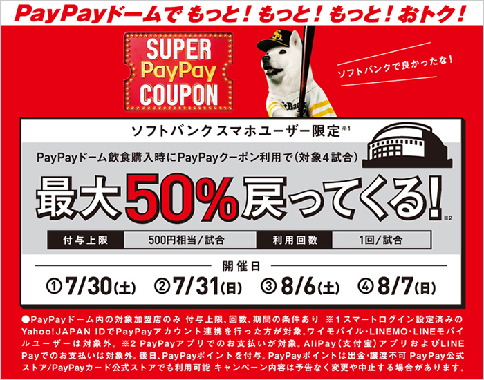 ソフトバンクユーザー限定! 超PayPayキャッシュレスデーはスーパーPayPayクーポン