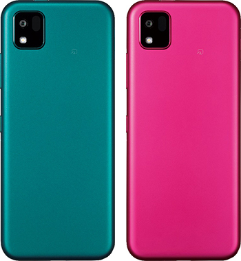 かんたんスマホ3(京セラ製)(左から)グリーン、マゼンタ