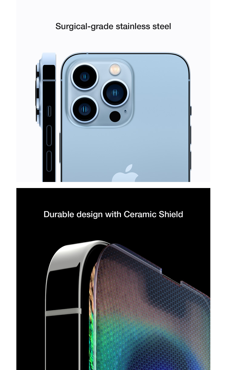 Surgical-grade stainless steel Durable design with Ceramic Shield