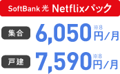 SoftBank 光 Netflixパック 集合 6,050円/月 戸建 7,590円/月