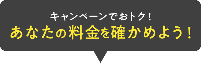 今ならキャンペーンでおトク! あなたの料金を確かめよう!