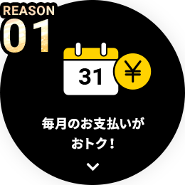 REASON01 毎月のお支払いがおトク！