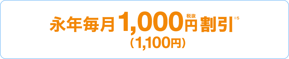 永年毎月1,000円税抜割引 (1,100円)