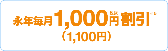 永年毎月1,000円税抜割引 (1,100円)