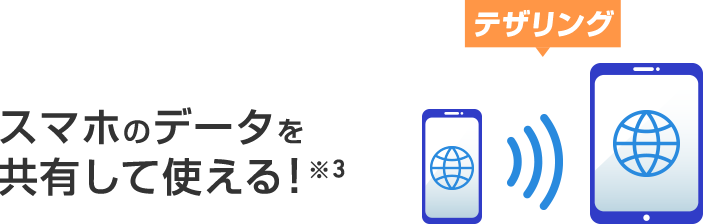 スマホのデータを共有して使える！※3
