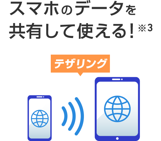 スマホのデータを共有して使える！※3