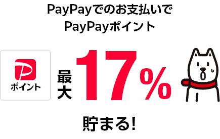 PayPayでのお支払いで最大17% PayPayポイント貯まる!