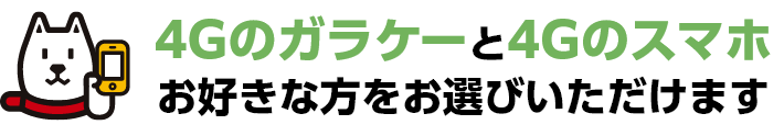 4Gのガラケーと4Gのスマホお好きな方をお選びいただけます