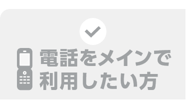 電話をメインで利用したい方
