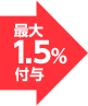 最大1.5%付与