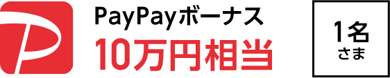 PayPayボーナス 10万円相当　1名さま