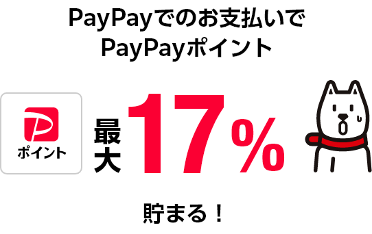 PayPayでのお支払いで最大17%貯まる!