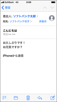 メールの内容が表示されます。