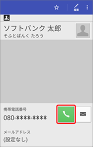 アイコンを押すと電話がかかります。